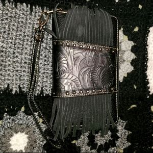 Leather Montana West Fringe Wallet